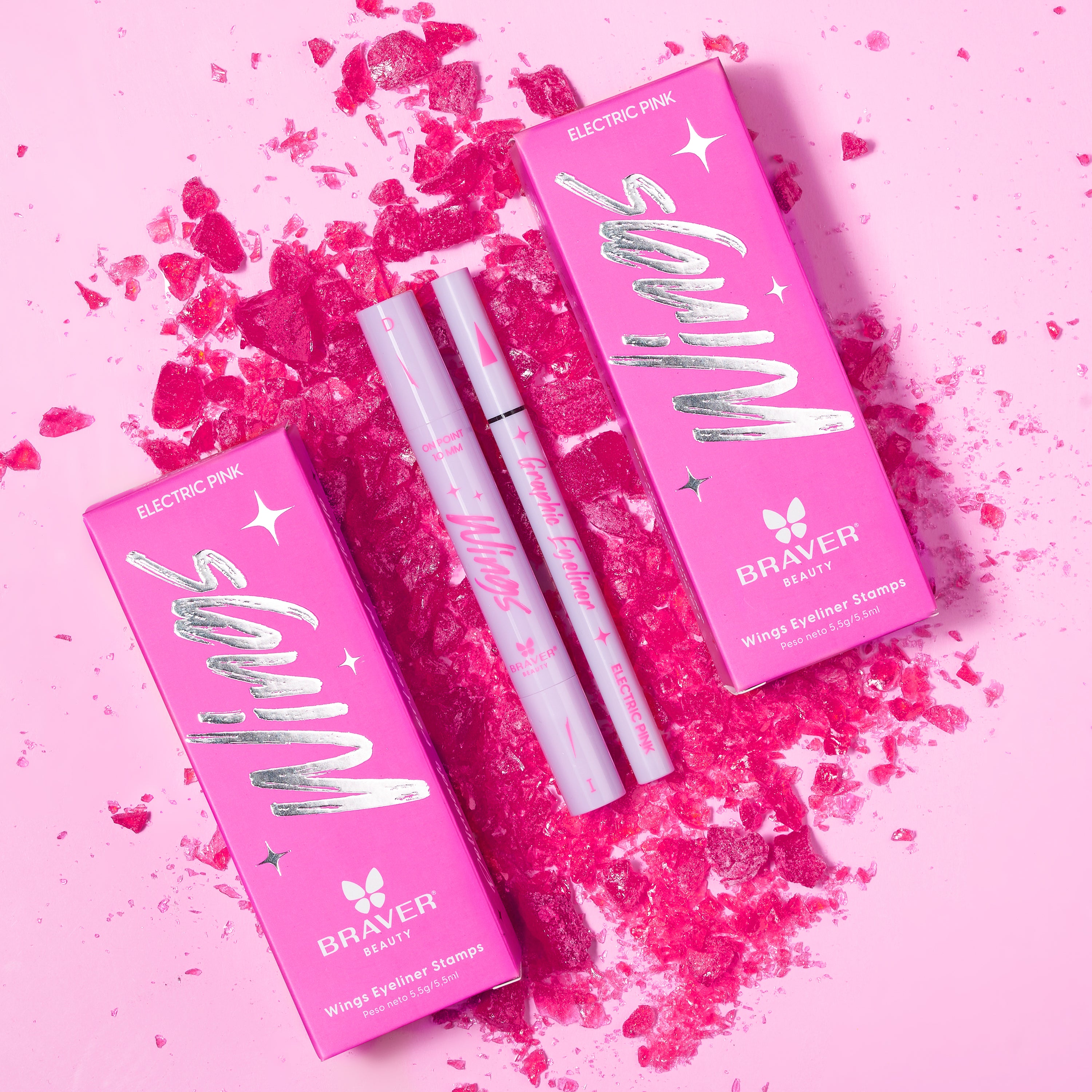 Kit delineador Wings Eyeliner Stamps - Electric Pink