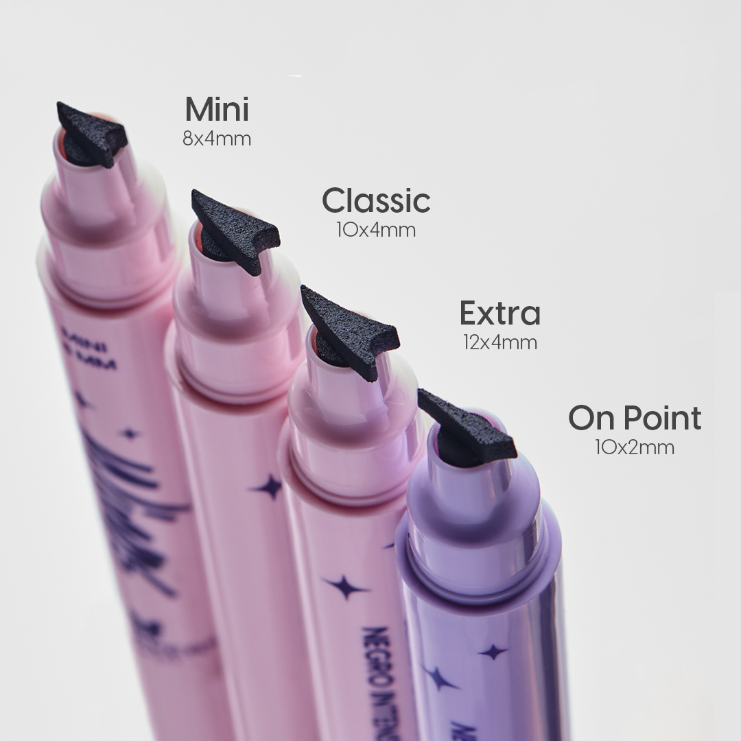 Kit delineador Wings Eyeliner Stamps/ 3 tamaños - Negro Intenso