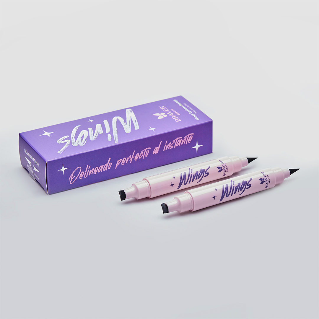 Kit delineador Wings Eyeliner Stamps/ 3 tamaños - Negro Intenso