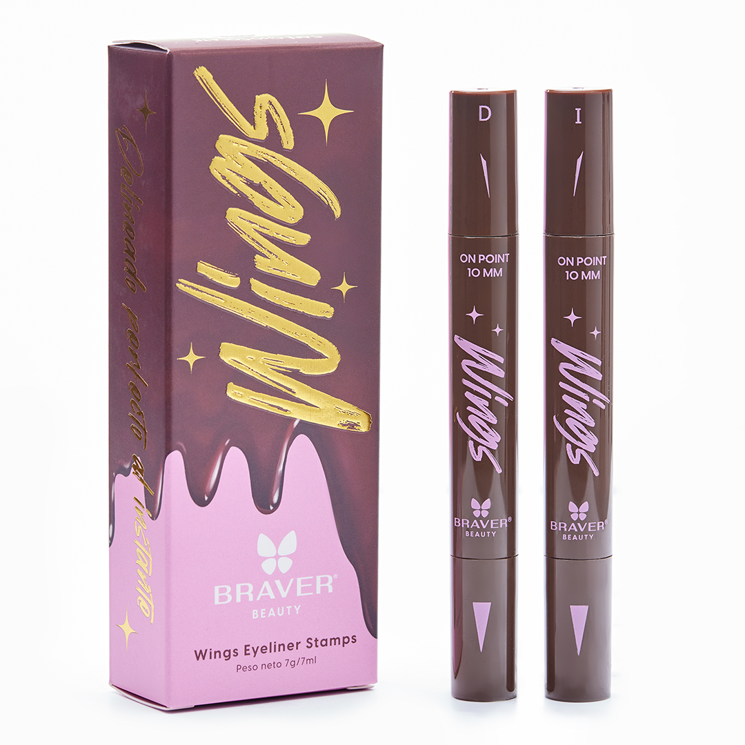 Kit delineador Wings Eyeliner Stamps /3 tamaños – Café Chocolate