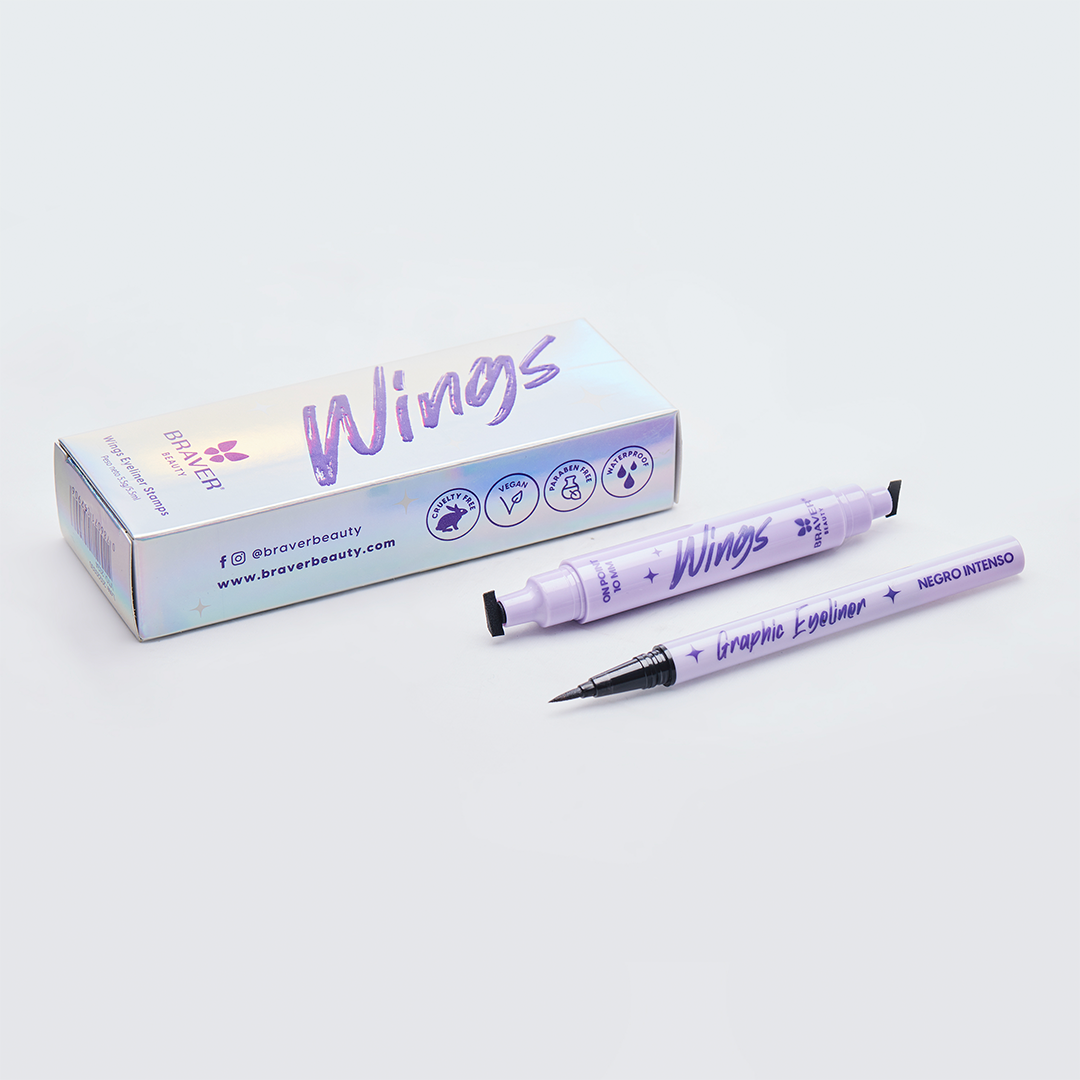 Kit delineador Wings Eyeliner Stamps edición “Graphic Eyeliner” – Negro Intenso